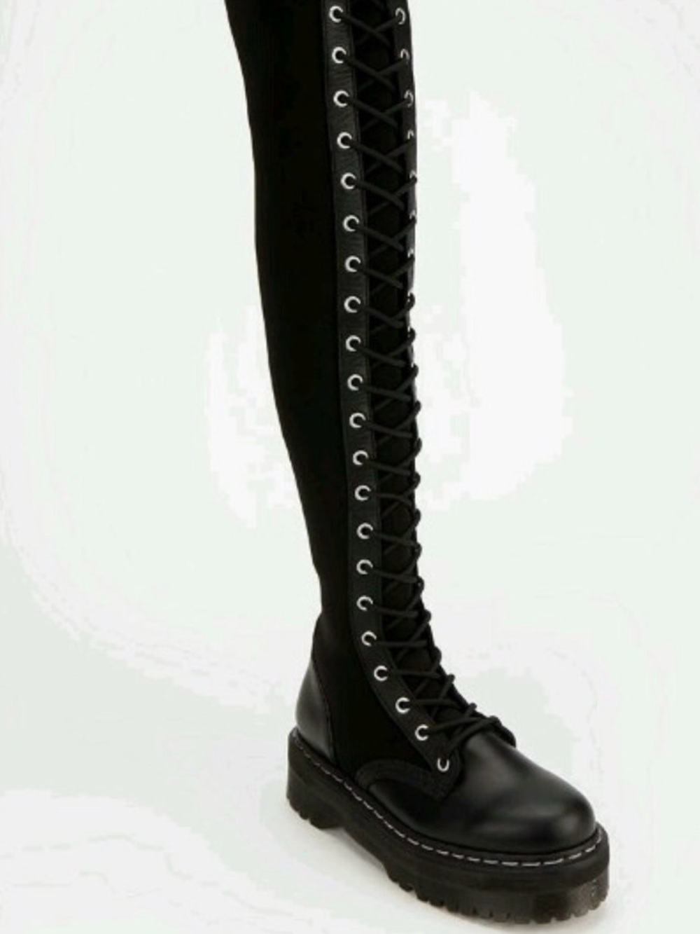 Dr. Martens Agyness Deyn Over-the-Knee Lace-Up Platform Boots - 2014